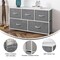 Emma and Oliver Marley 5 Drawer Storage Dresser with Cast Iron Frame, Wood Top and Easy Pull Fabric Drawers with Wooden Handles